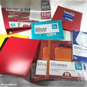 Notebook Lot Red 520 Sheet/Red 175 Sheet Notebook Paper Dividers Protectors